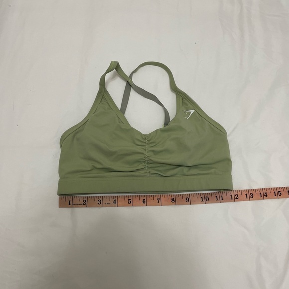 RUCHED GREEN SPORTS BRA SIZE S - Picture 9 of 9
